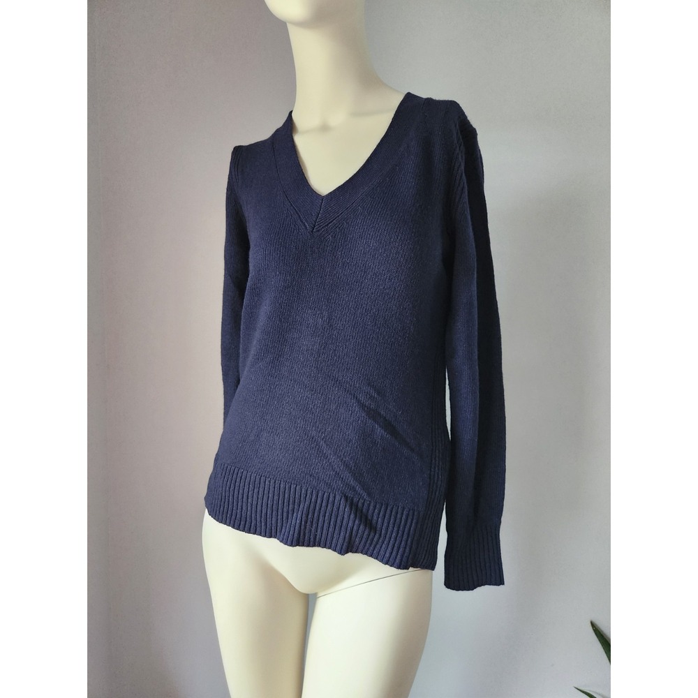 Banana Republic Sweater Women XS Blue V-neck Merino Wool Knit Button Filpucci - Picture 9 of 11